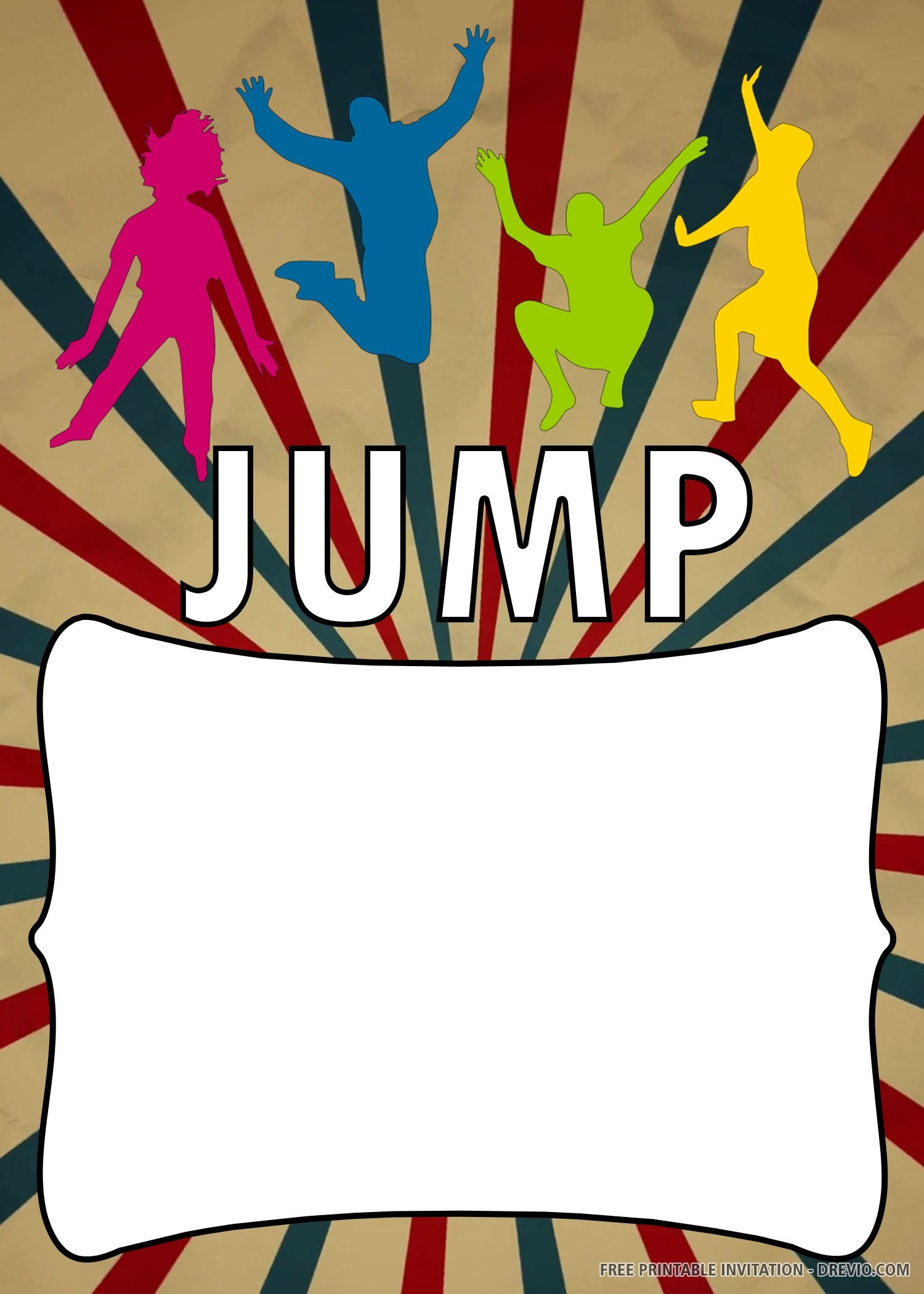 Free Printable Jump Happily Invitation Templates