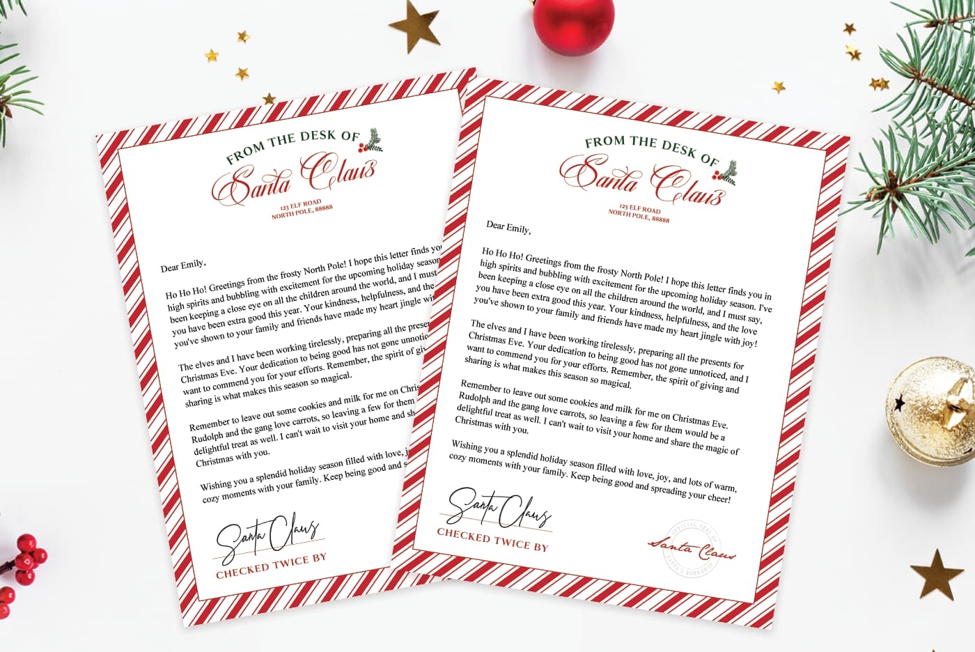 Free Printable Letter From Santa Template