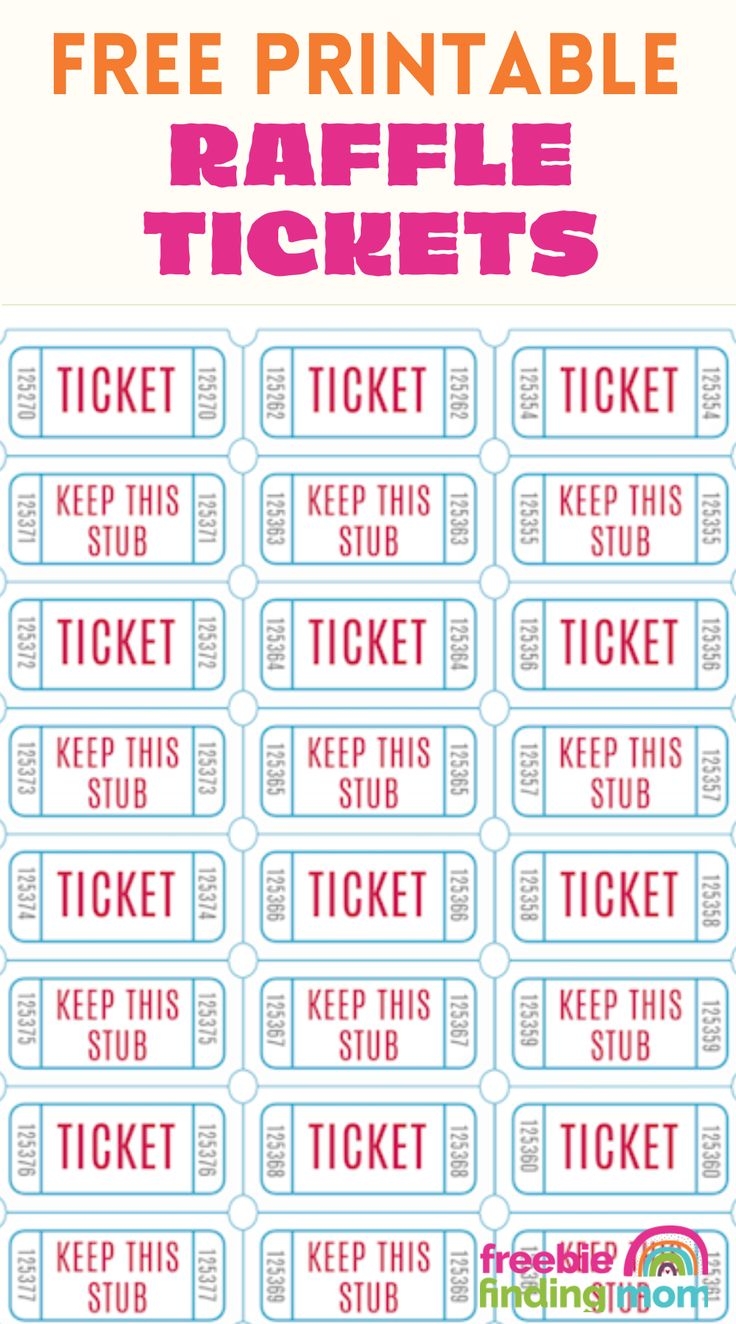 Free Printable Raffle Tickets