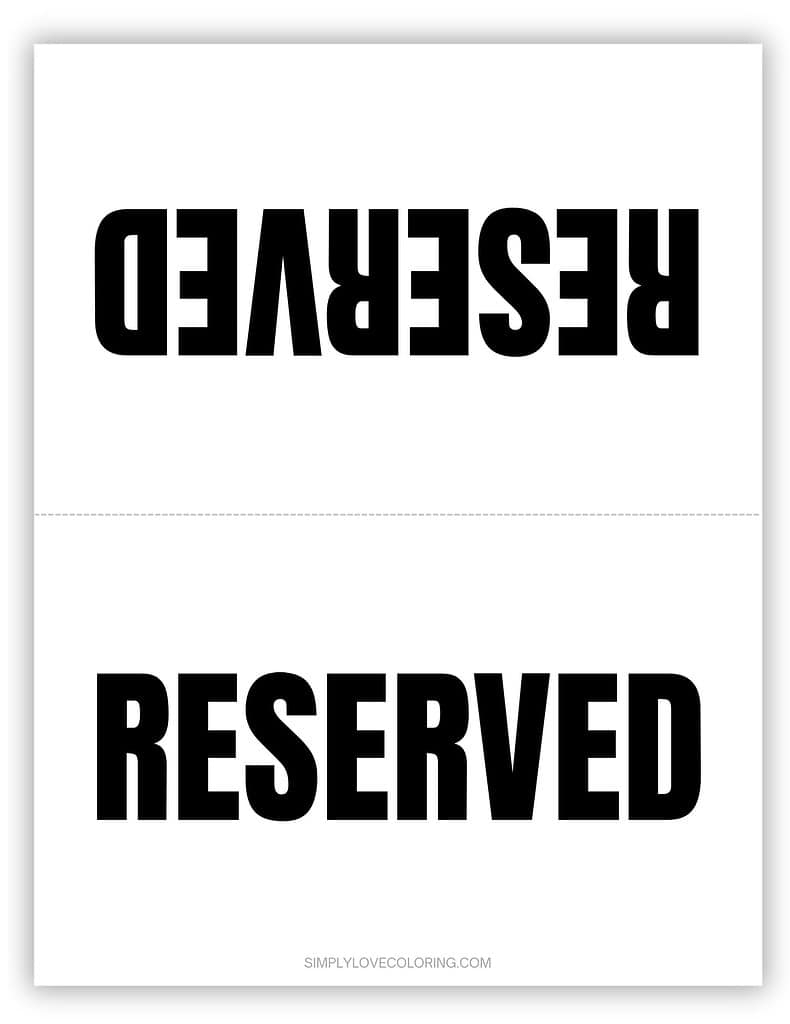 Free Printable Reserved Sign Free PDF Download Simply Love Coloring