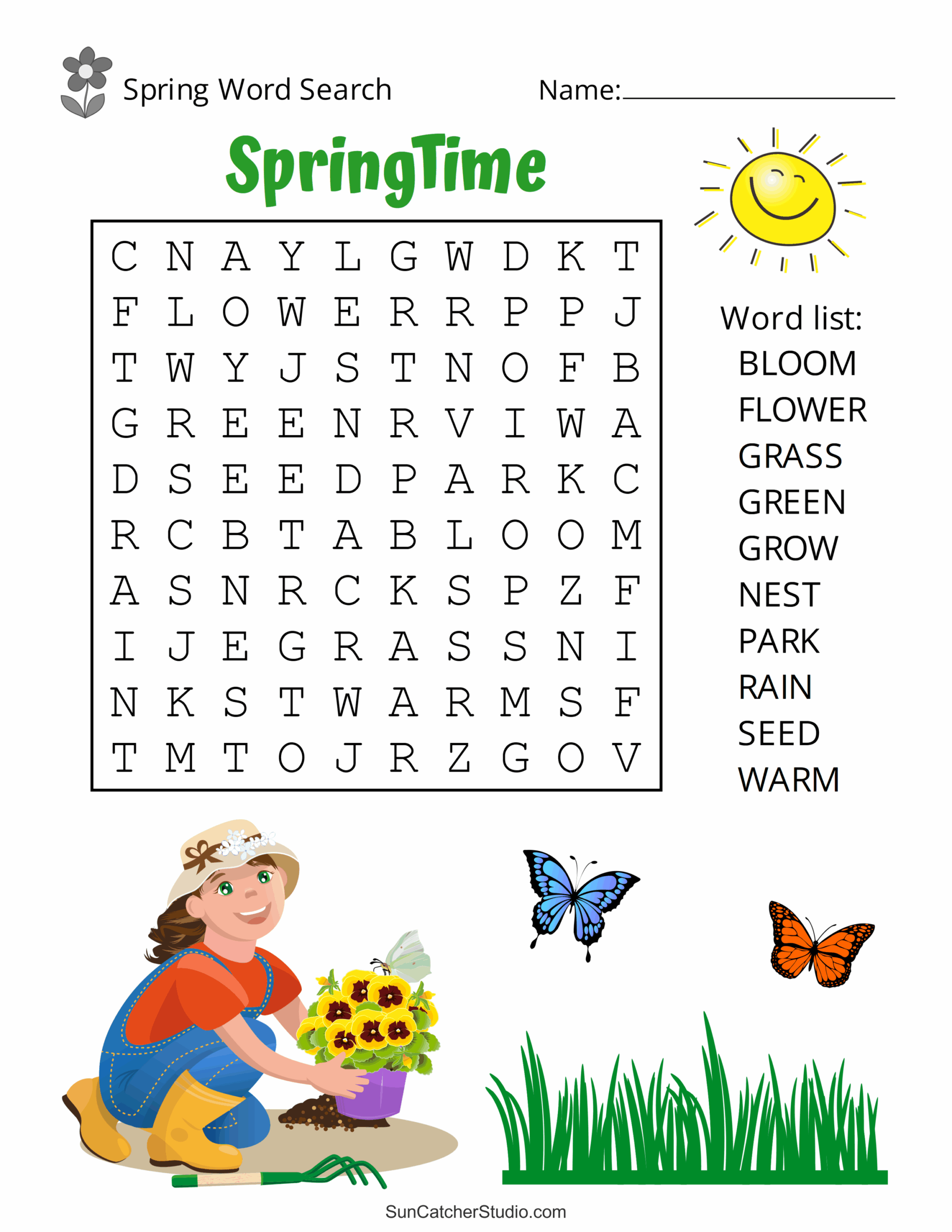 Free Printable Spring Word Search Puzzles Free Printables Monograms Design Tools Patterns DIY Projects