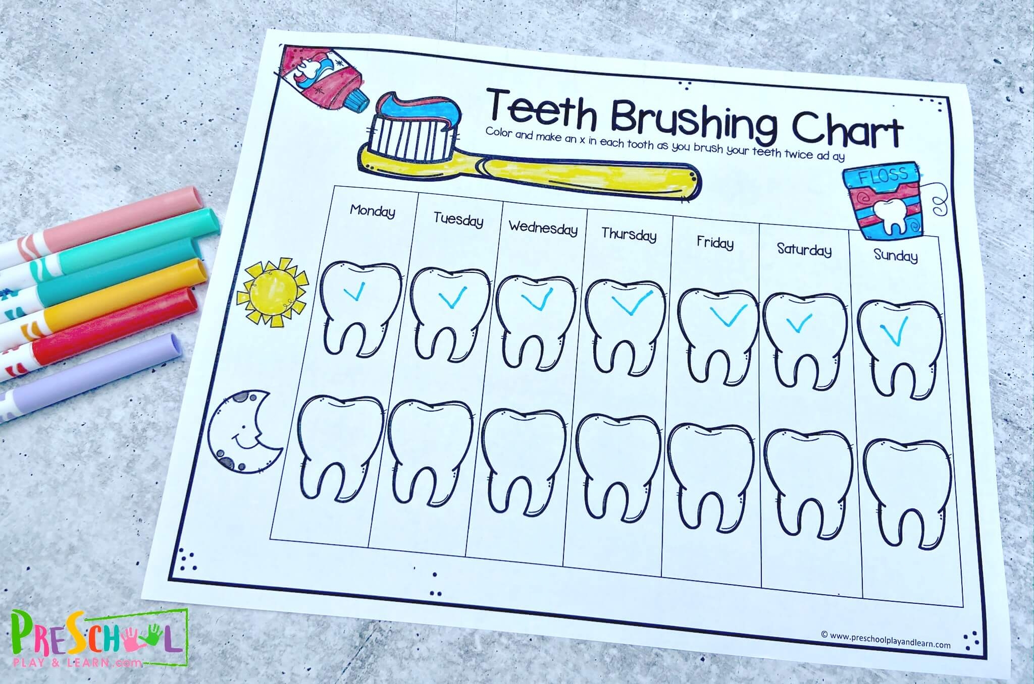 Free Printable Tooth Brushing Chart