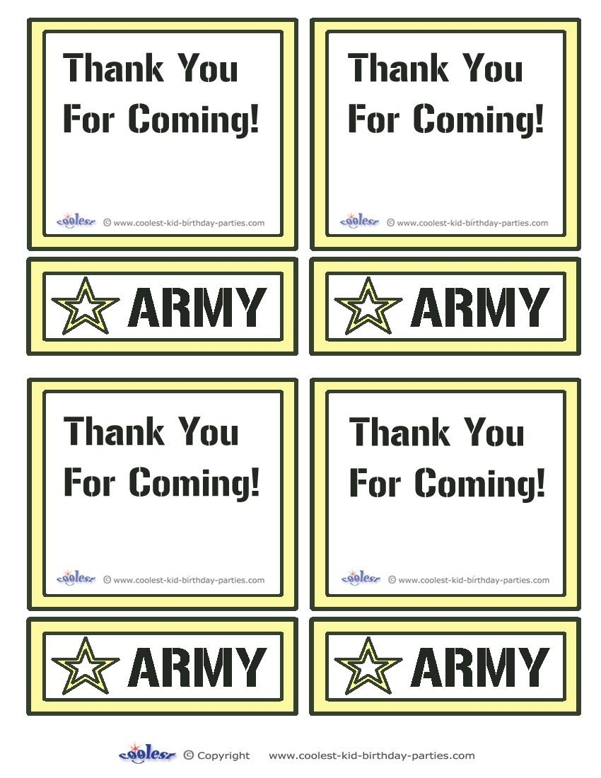 Military Thank You Cards Free Printable