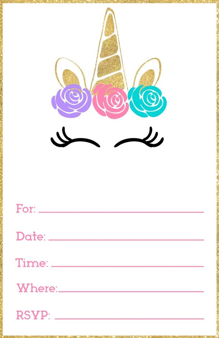 Free Printable Unicorn Party Invitations