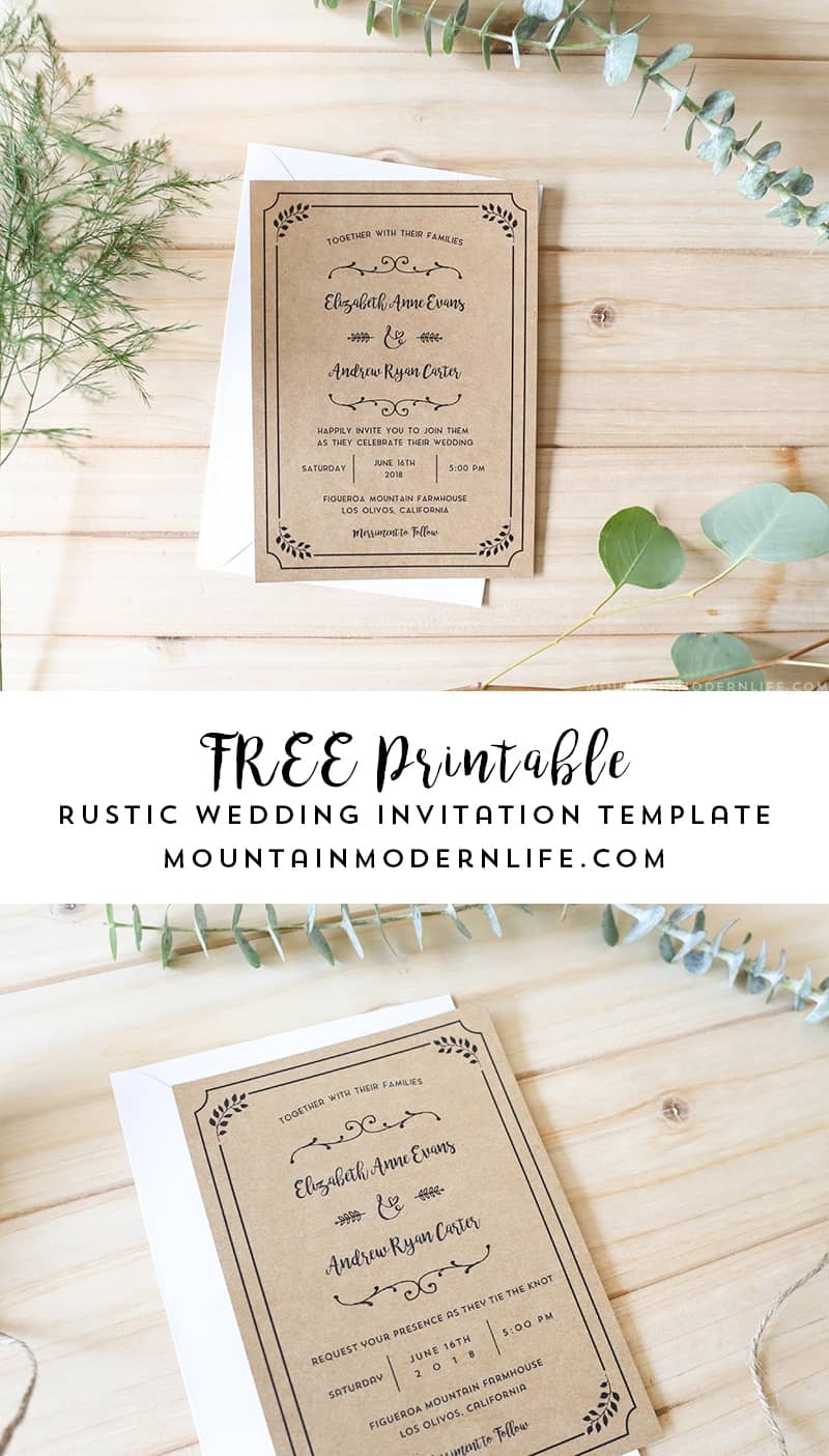 Free Printable Wedding Invitation Templates