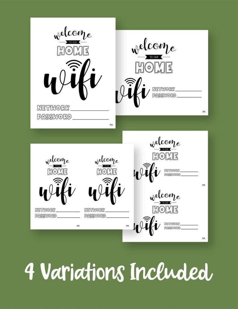 Free Wifi Password Signs 25 Free Designs Printabulls