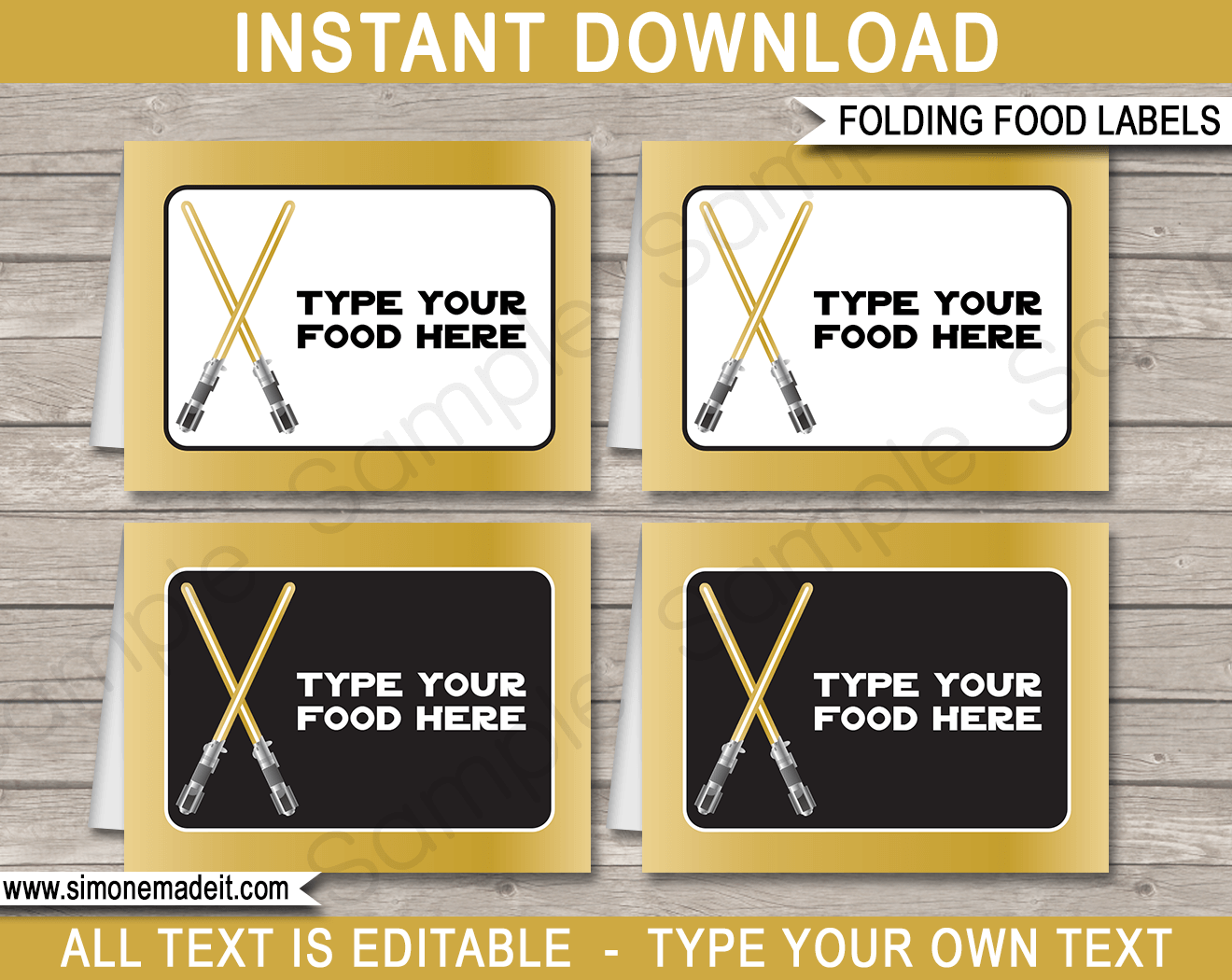 Free Printable Star Wars Food Labels