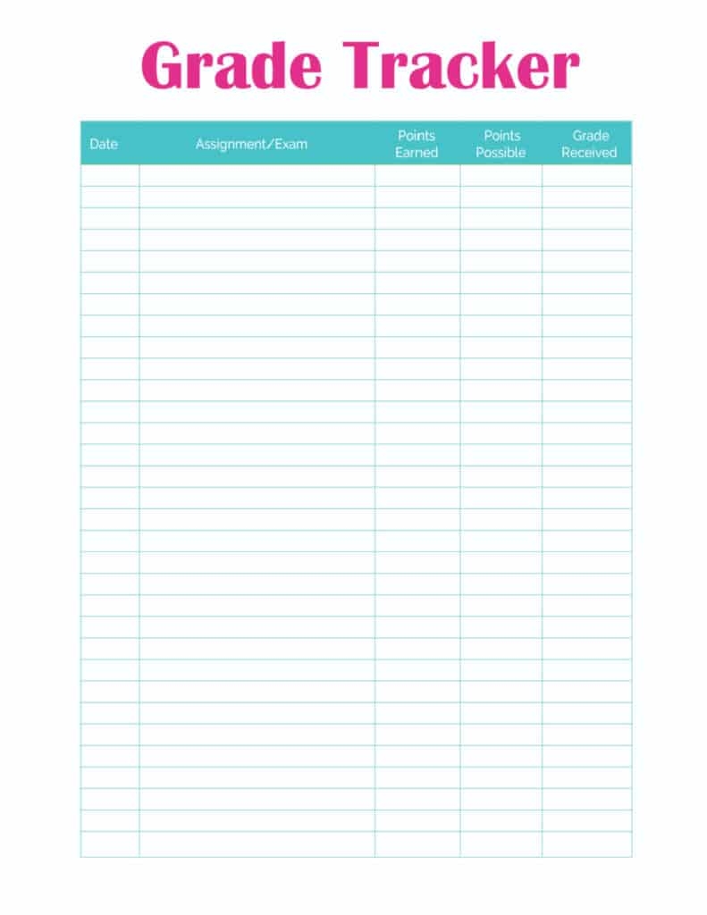 Homeschool Grade Book Free Printable
