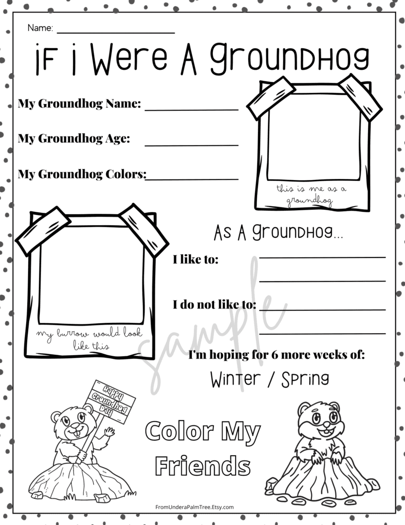 Free Printable Groundhog Day Worksheets