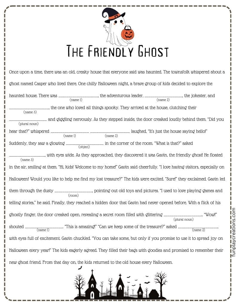 Free Printable Halloween Mad Libs