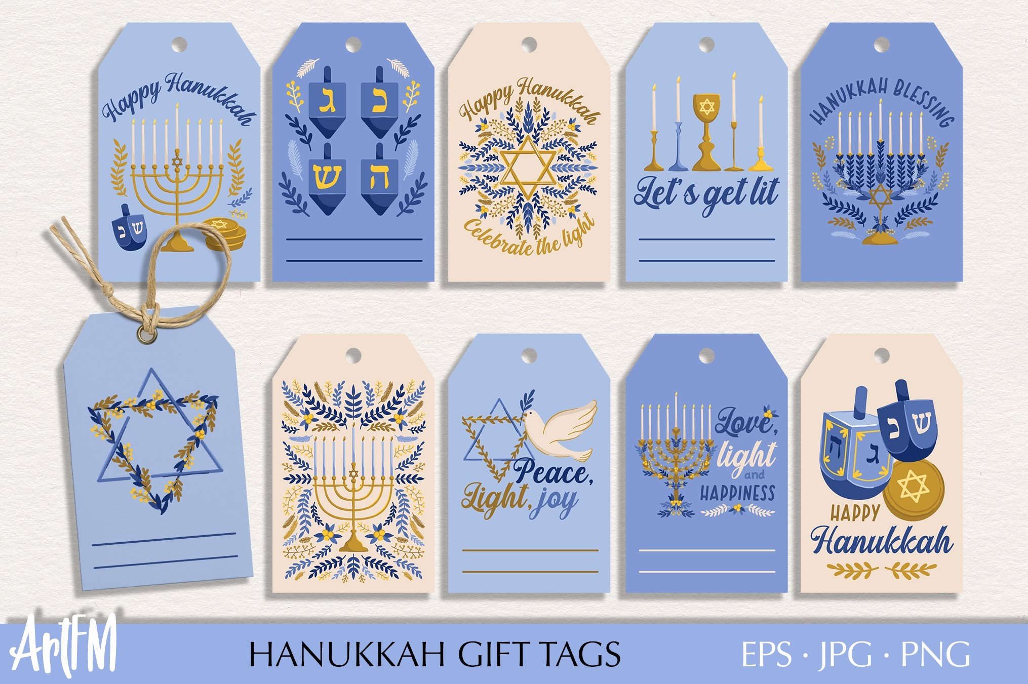 Hanukkah Gift Tags Hanukkah Packages PNG