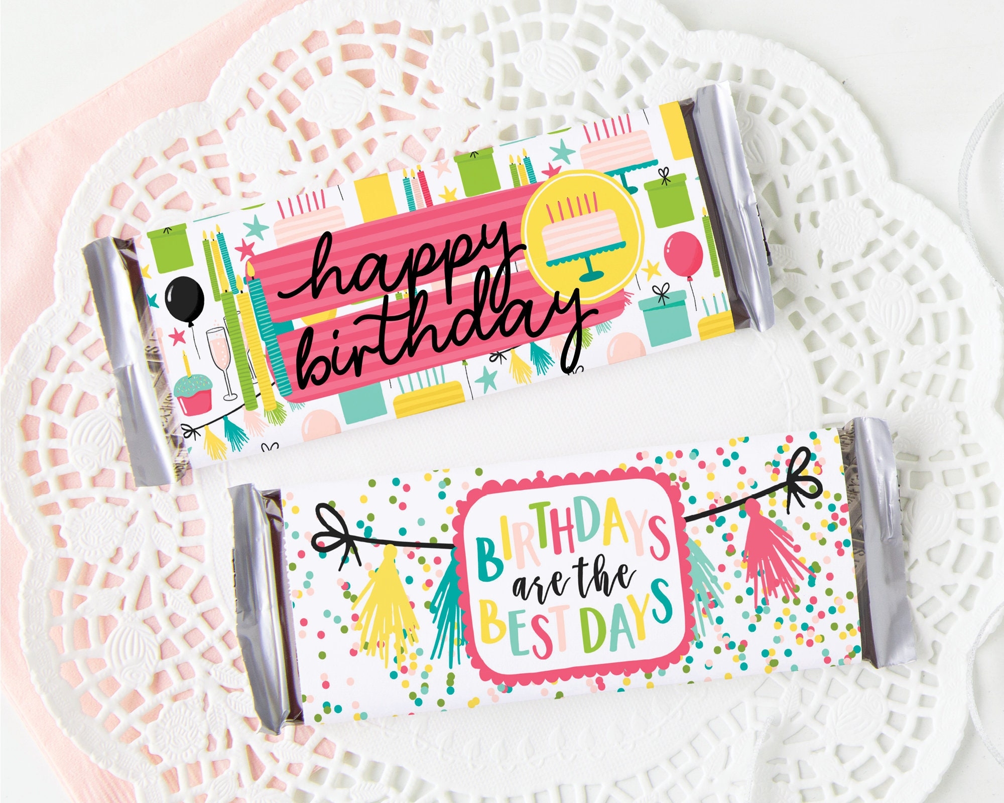 Happy Birthday Candy Bar Wrappers PRINTABLE Candy Bar Wrapper Pdf Download Small Birthday Gift Favor Ideas Birthday Treat Coworker Etsy