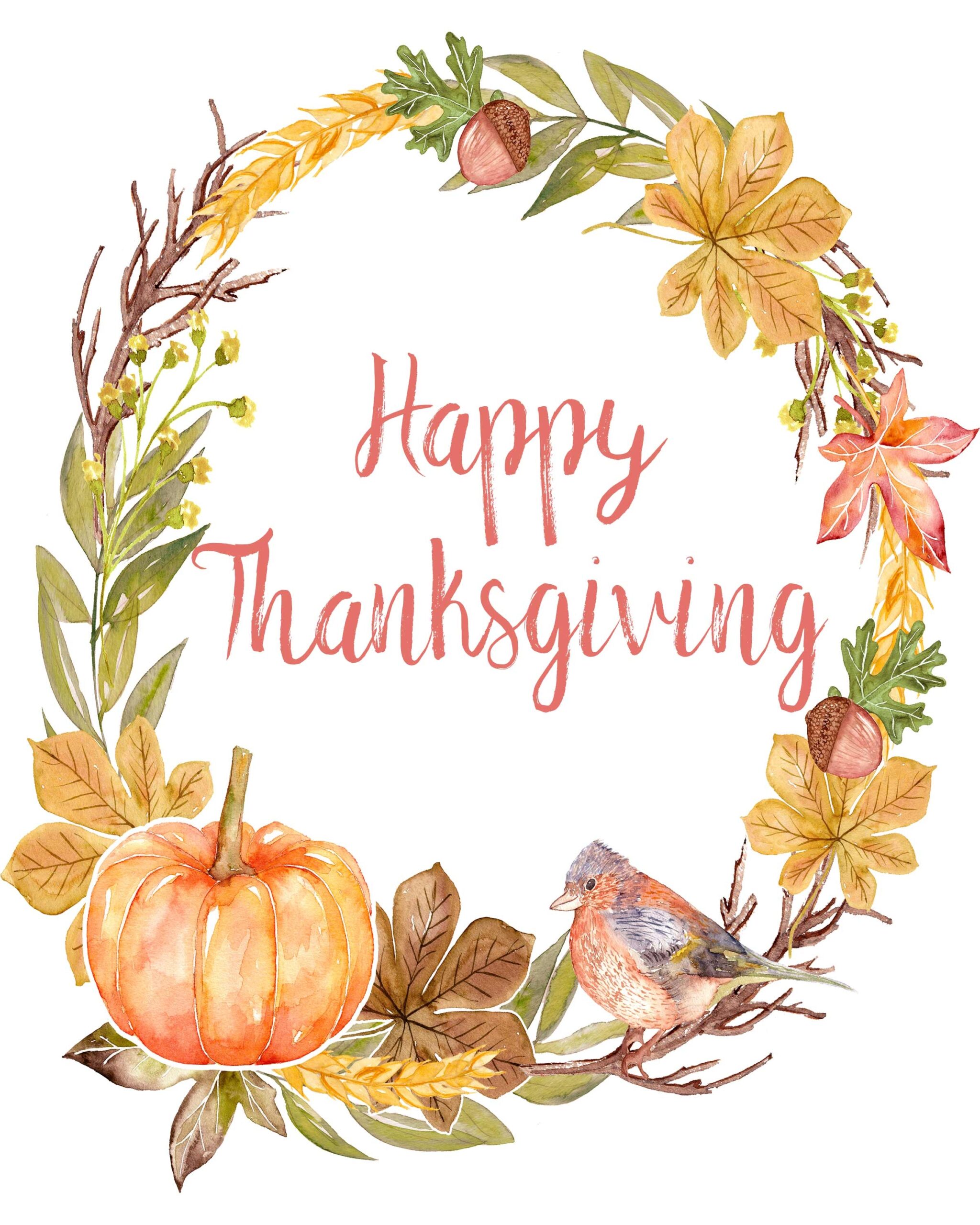 Happy Thanksgiving Printable Printable Party Favors