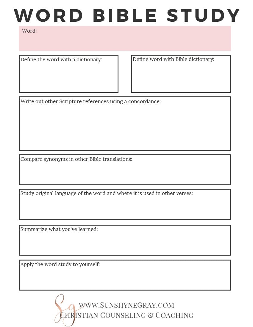 Free Printable Bible Study Worksheets