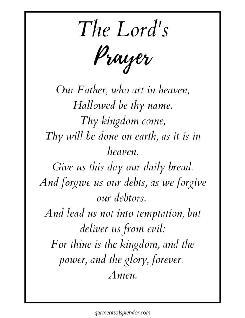 Free Printable The Lord'S Prayer
