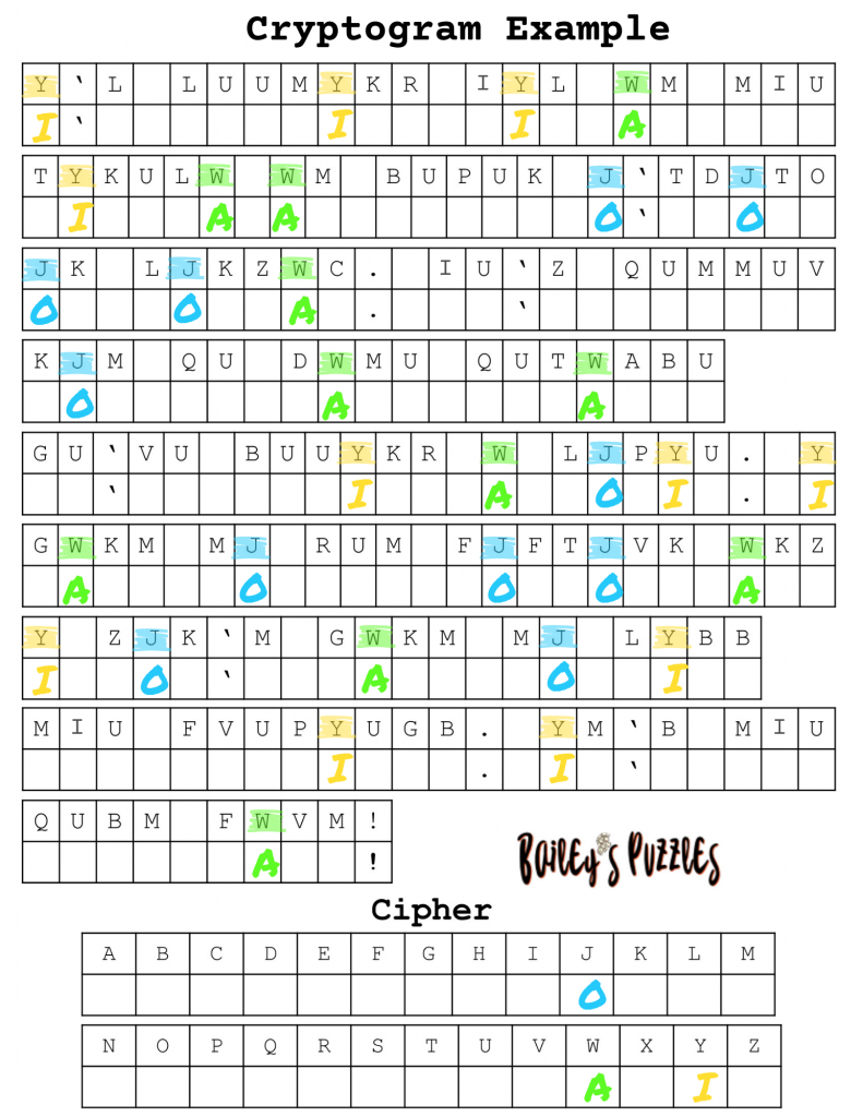 Free Printable Cryptograms With Answers