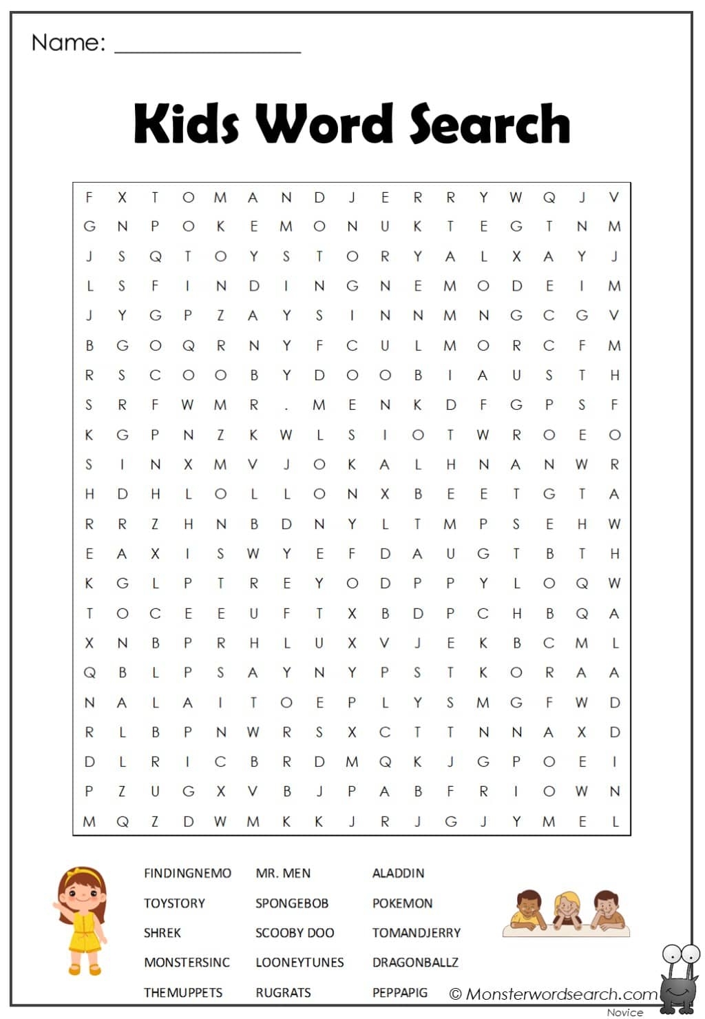 Free Printable Word Searches For Kids