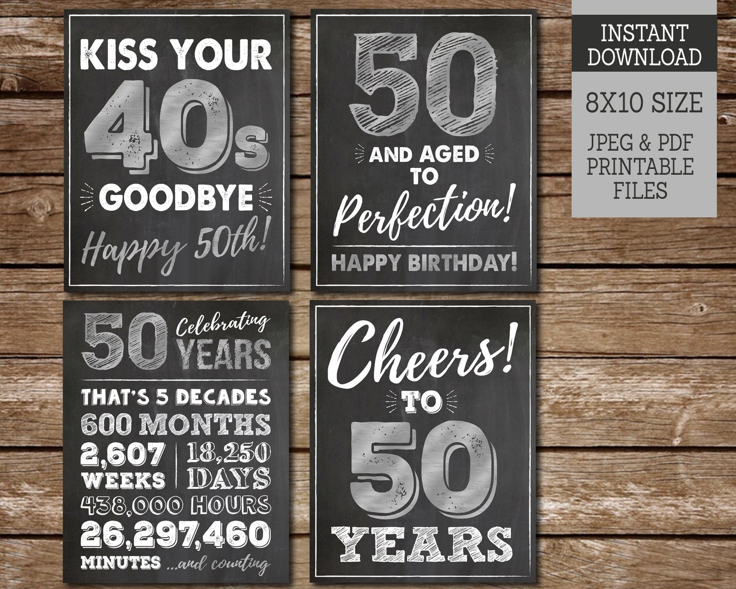 Free Printable 50Th Birthday Signs