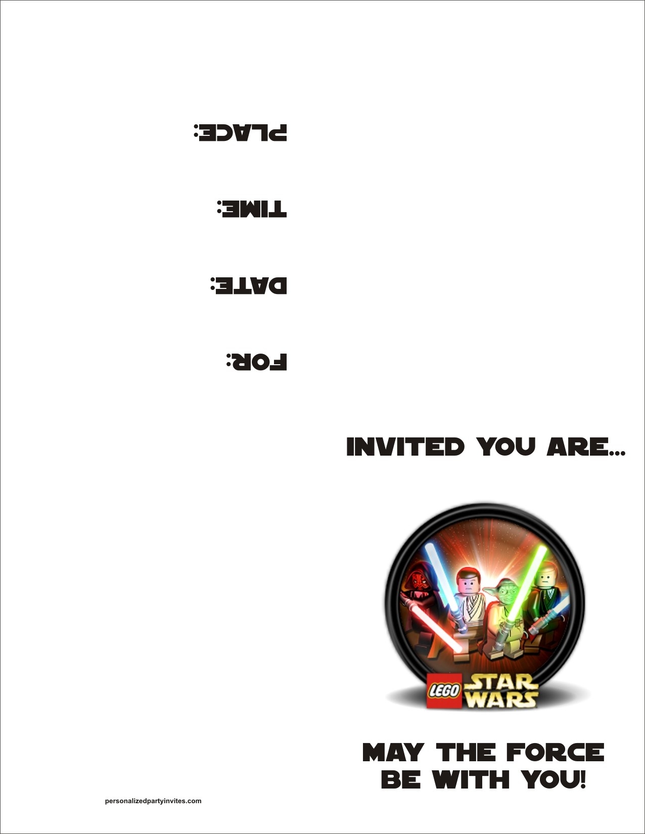 Free Printable Star Wars Party Invitations