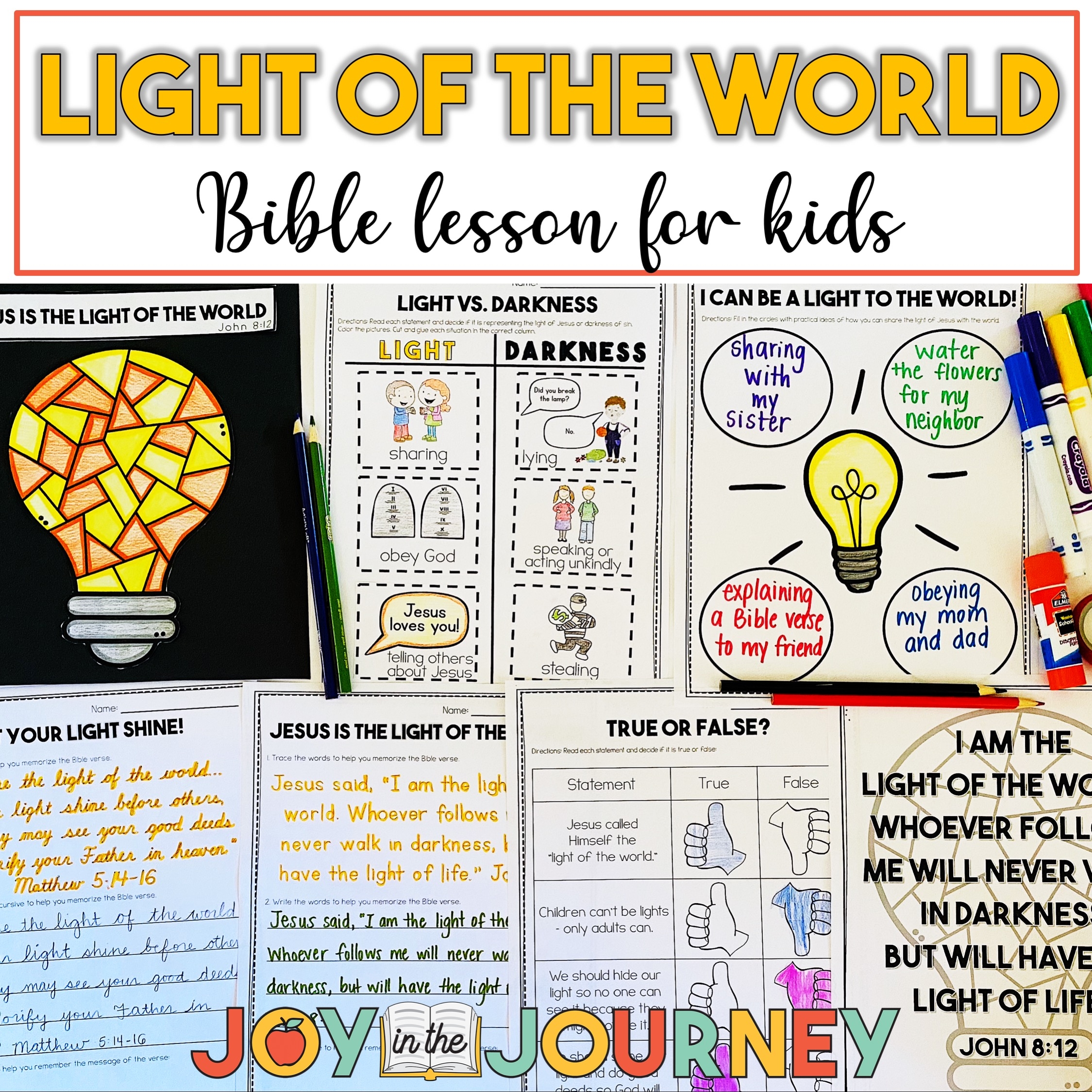 Light Of The World FREE Bible Lesson For Kids Joy In The Journey