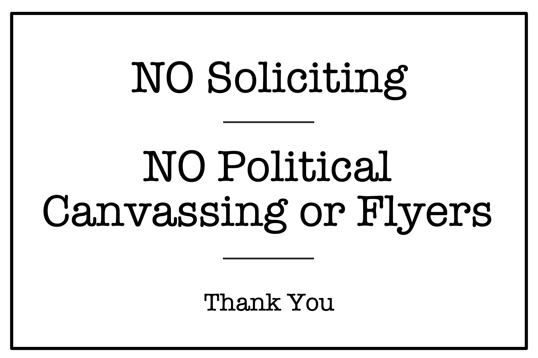 Free Printable No Soliciting Sign