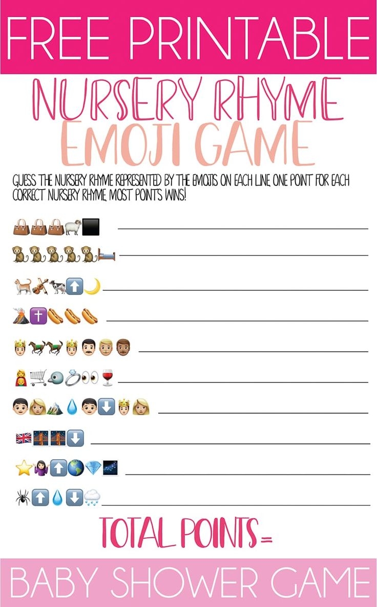 Emoji Baby Shower Game Free Printable