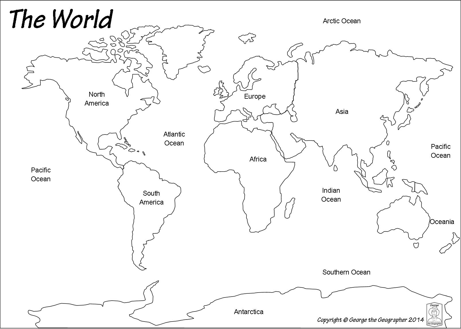 Free Printable Continents And Oceans