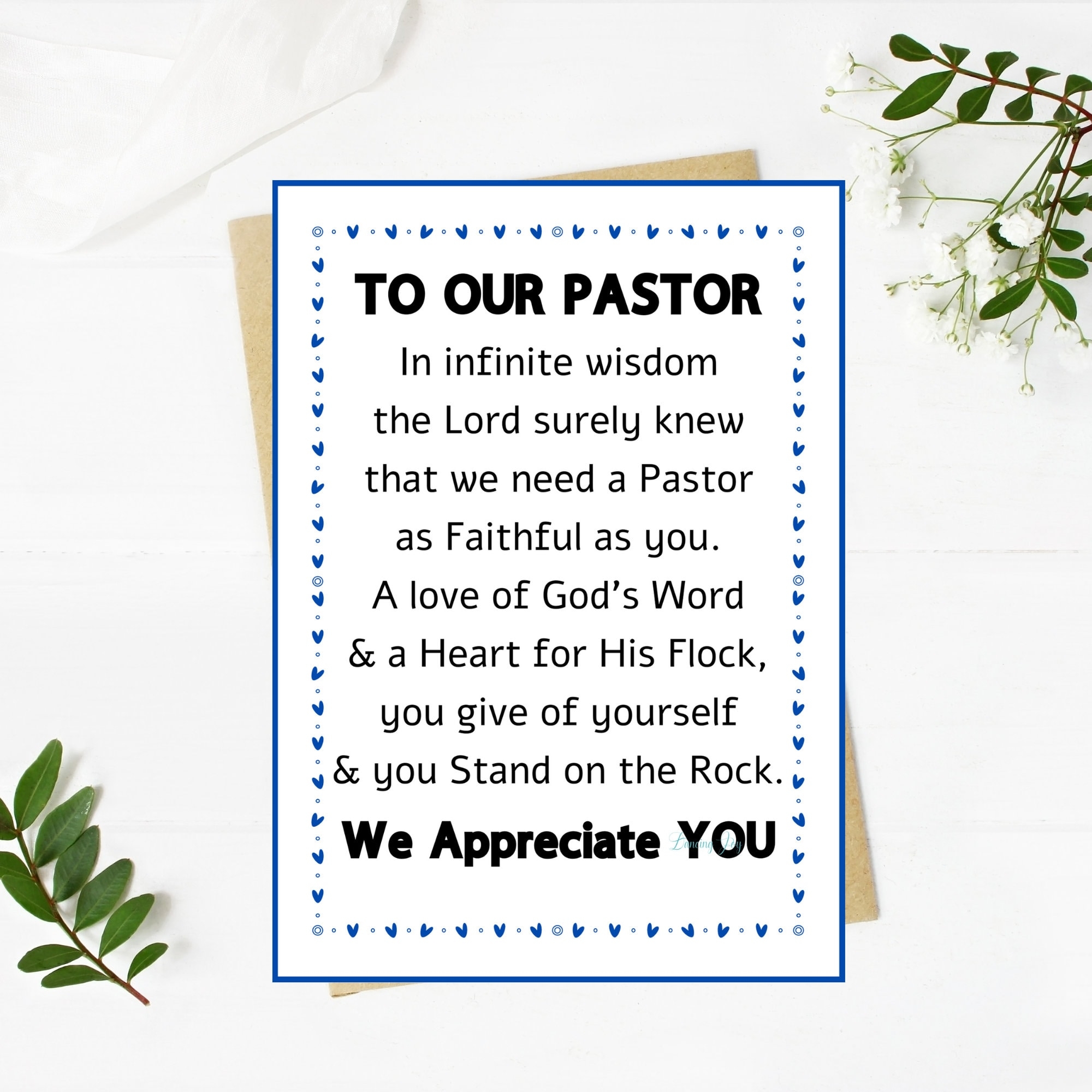 Pastor Appreciation Cards Free Printable