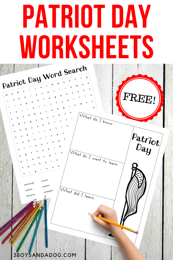 Patriot Day Worksheets For Elementary Students