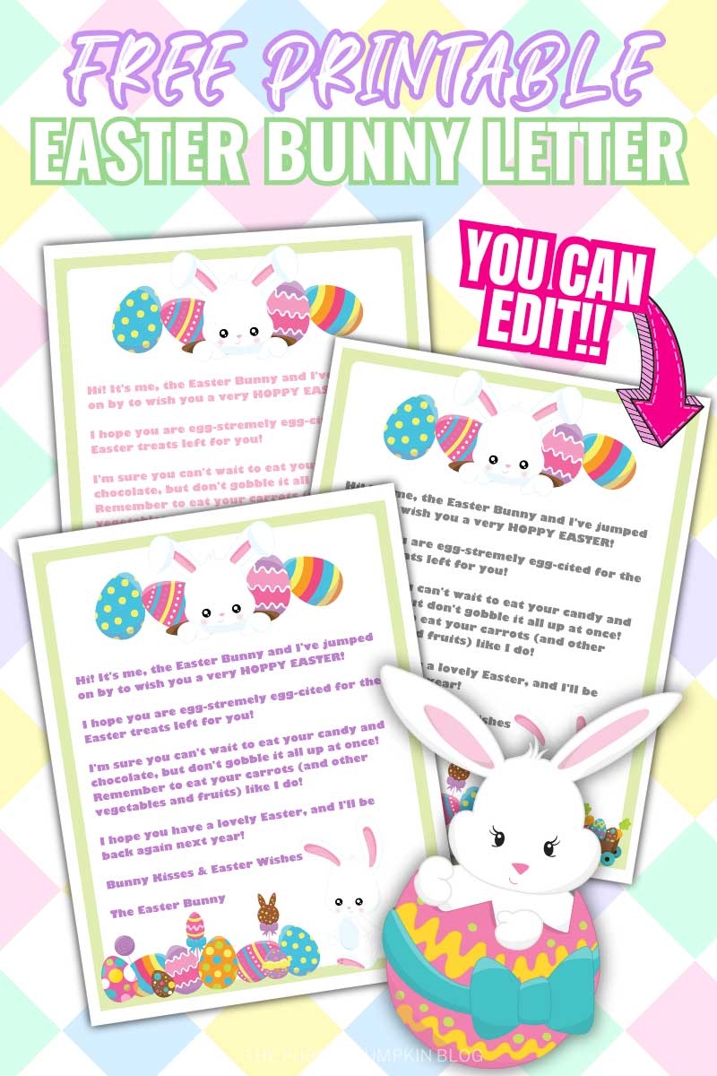 Free Printable Easter Bunny Letter