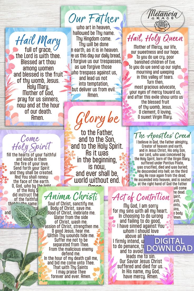 Free Printable Catholic Prayer Cards