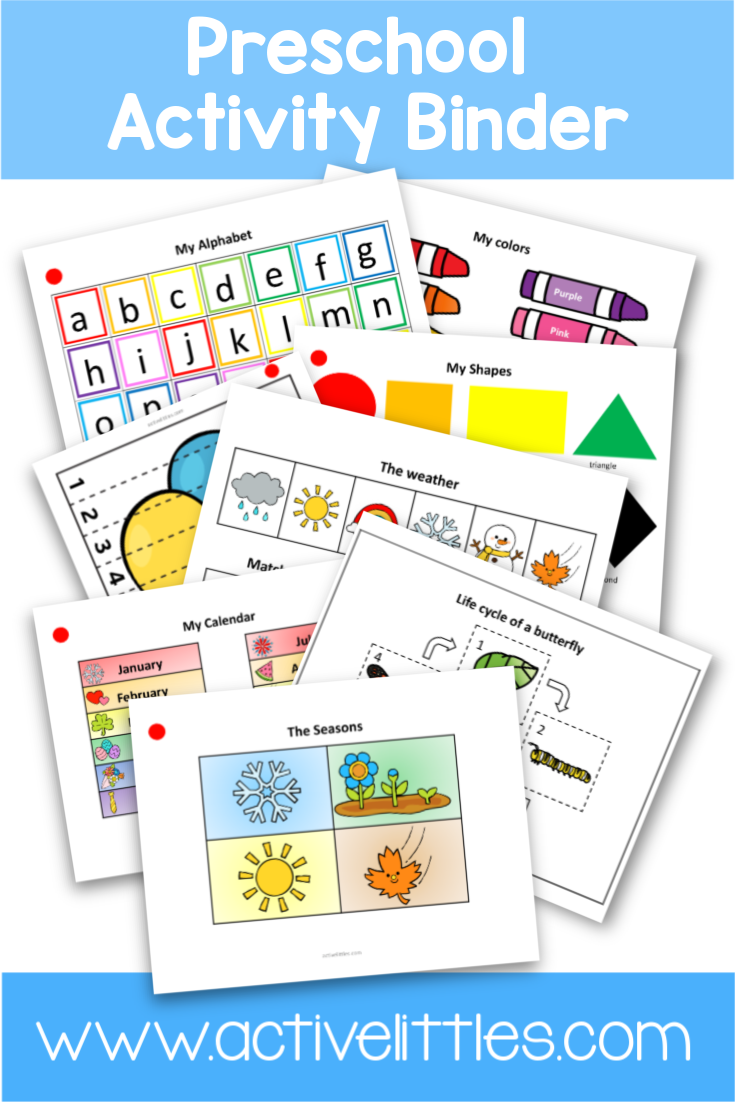 Preschool Activity Binder Busy Book Printable Active Littles