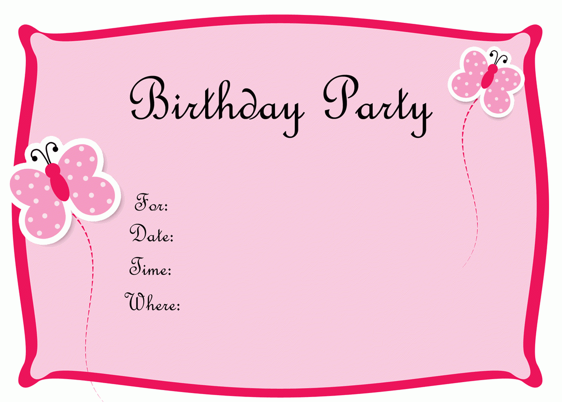 Downloadable Free Printable Birthday Party Invitations