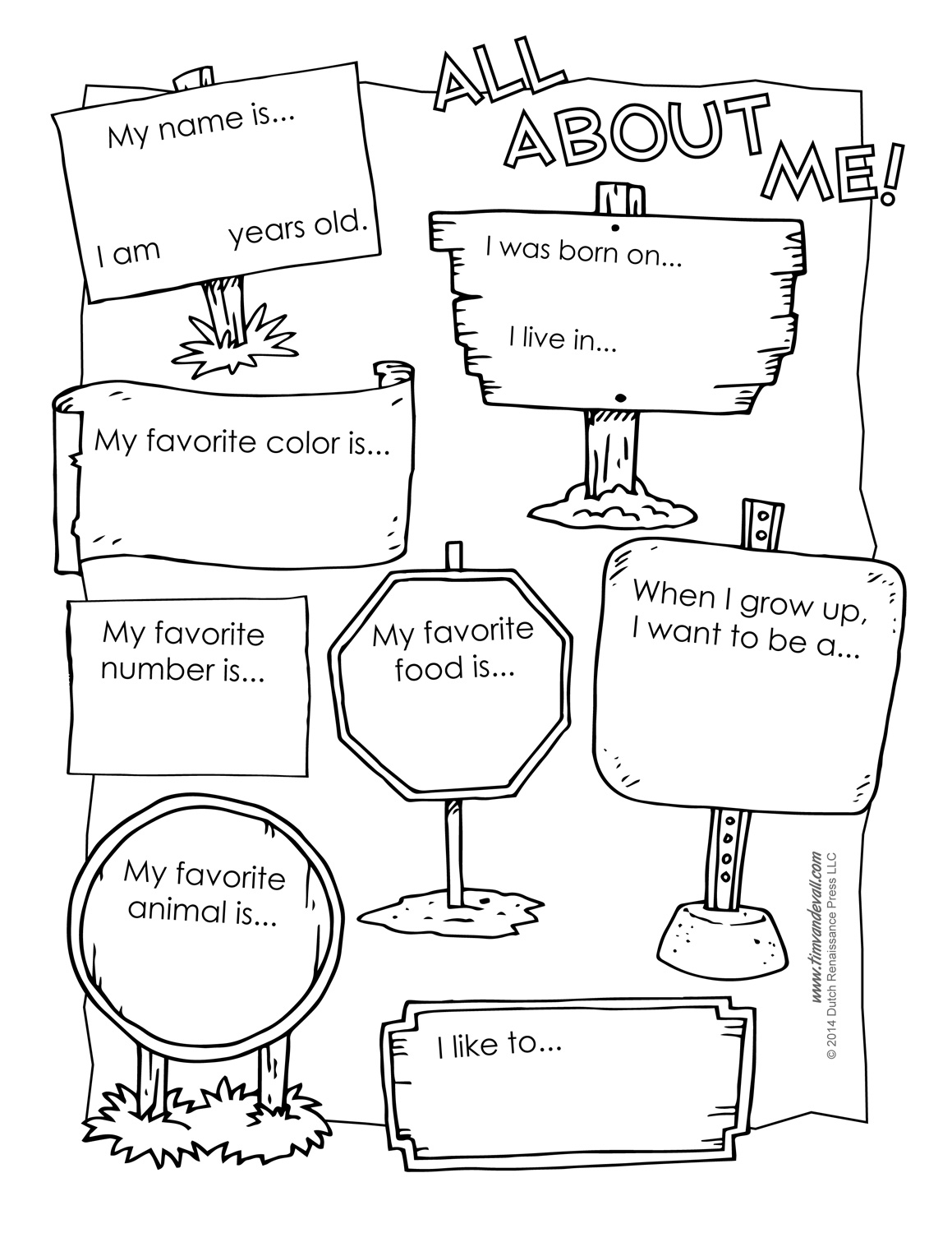 Free Printable All About Me Poster