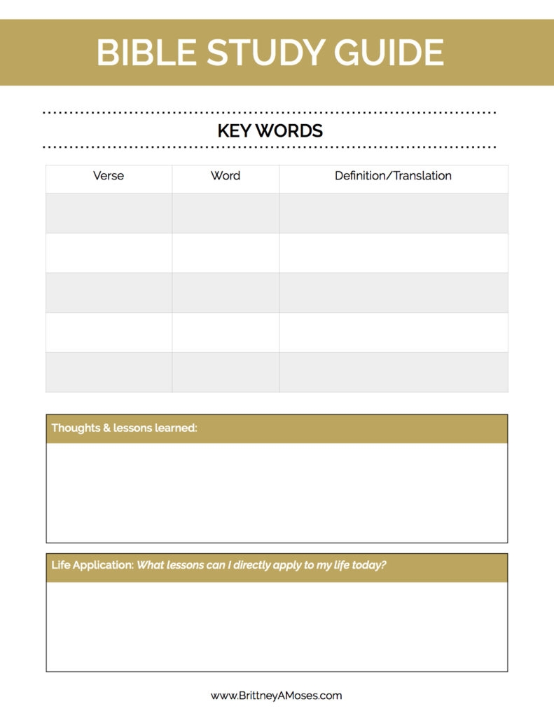 Free Printable Bible Study Guides