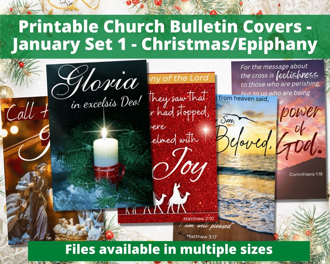 Printable Church Bulletin Covers Christmas Day epiphany january Services Multiple Sizes Digital Download Etsy