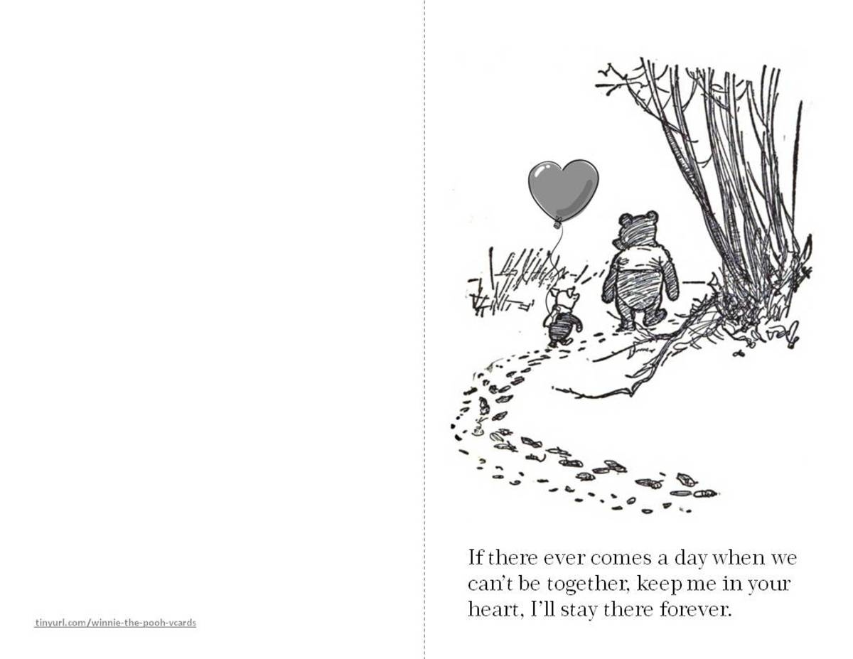 Printable Classic Winnie the Pooh Friendship Greeting Cards To Color HubPages