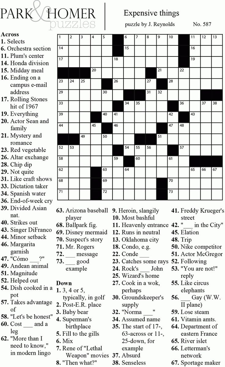 Free Printable Crossword Puzzles Adults