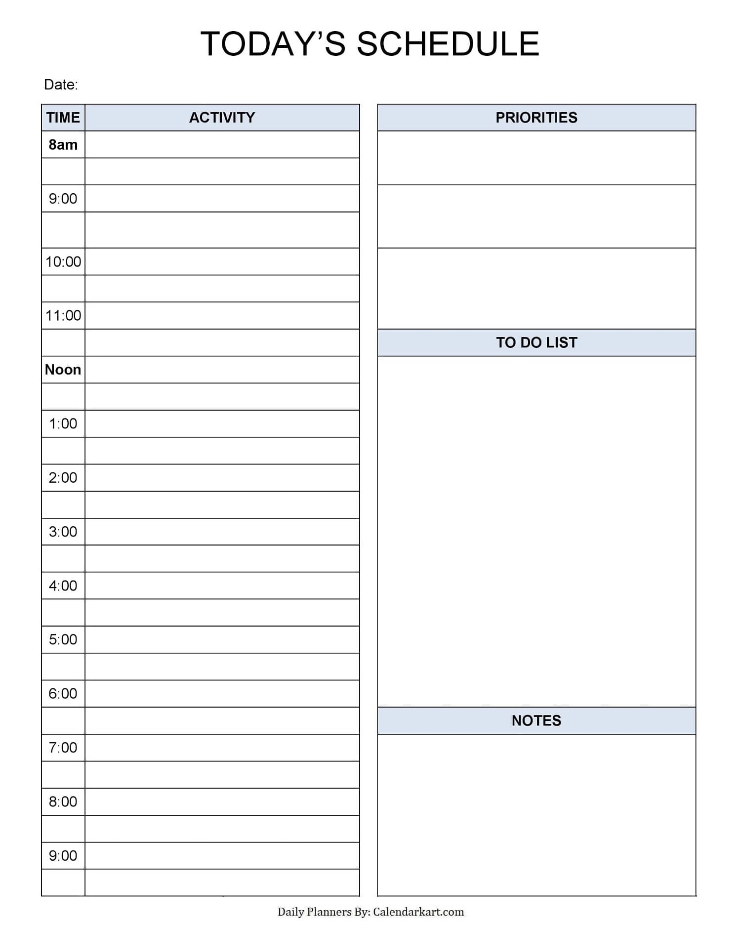 Free Printable Day Planner Pages