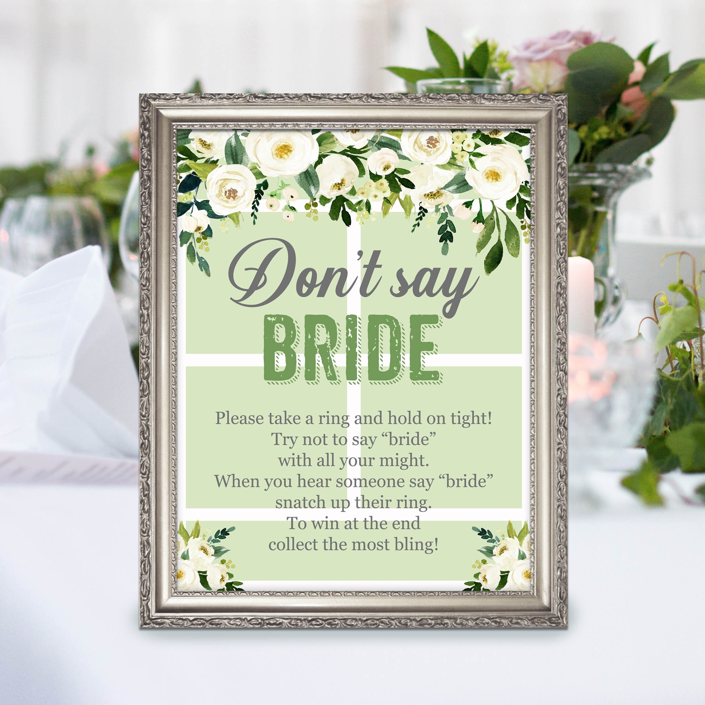 Printable Don t Say Bride Game Bridal Shower Game Sign Tennis Bridal Shower Decor Tennis Party Table Decor Hen Bachelorette Party Sign Etsy