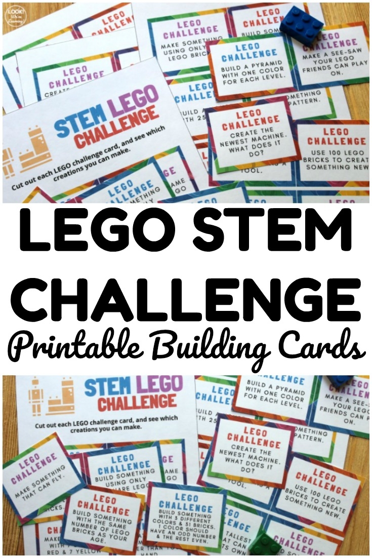 Printable LEGO STEM Challenge Building Cards Look We re Learning 