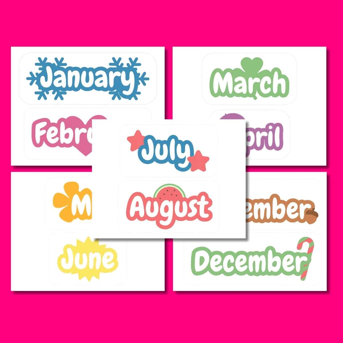 Months Of The Year Free Printable