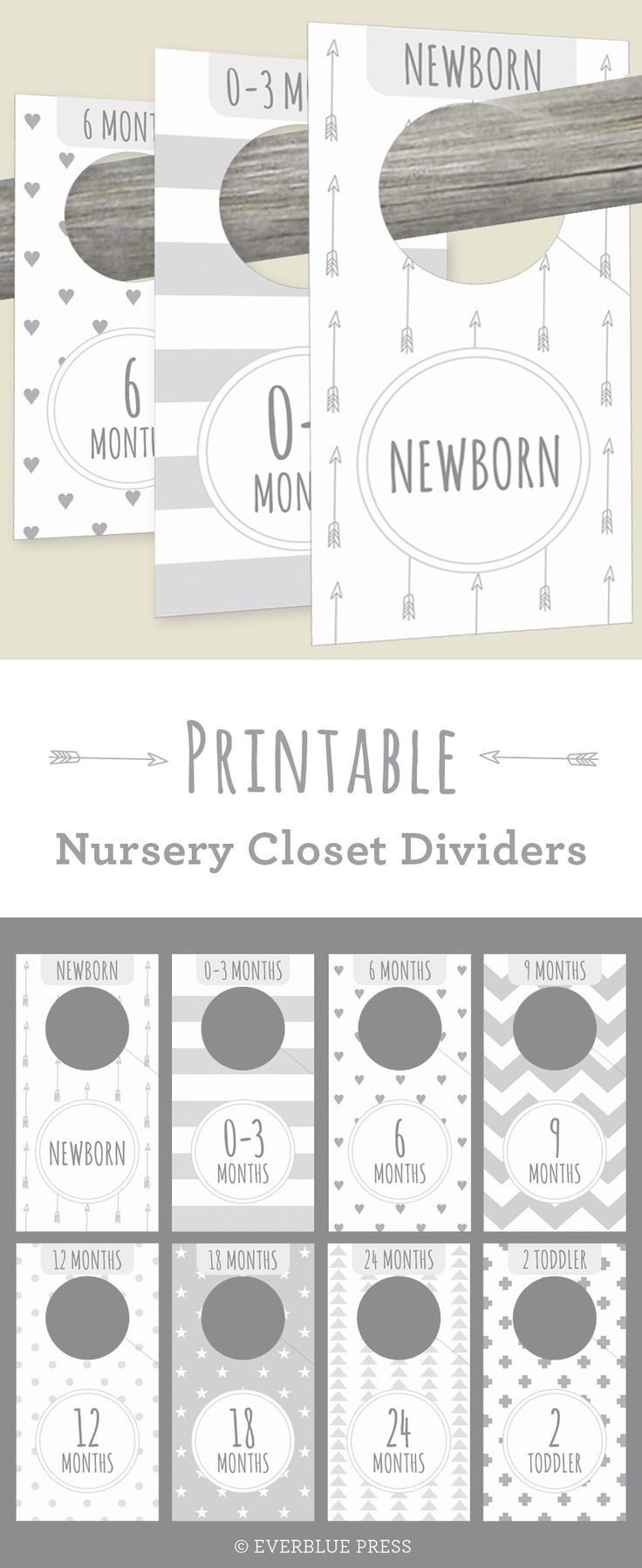 Free Printable Nursery Closet Dividers