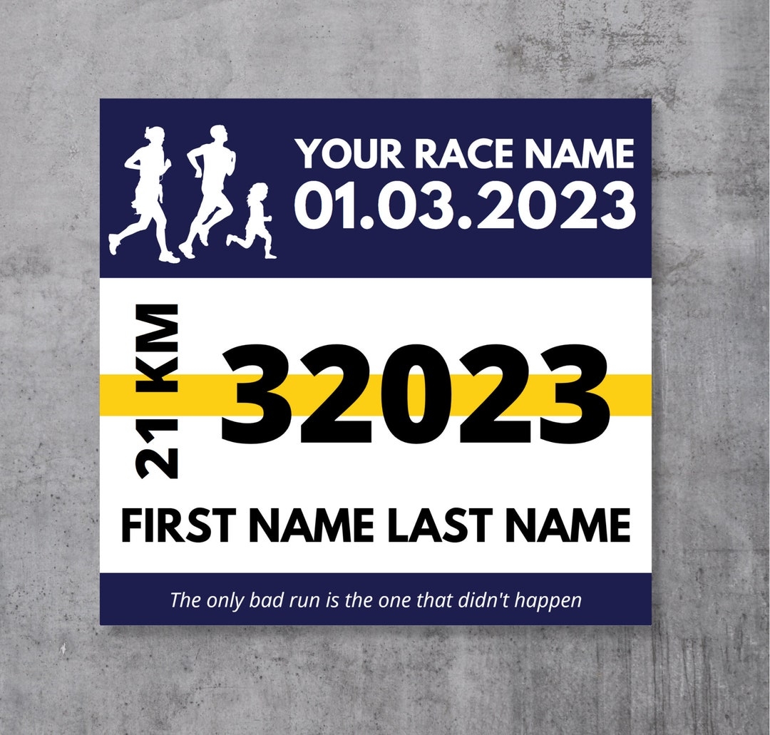 Free Printable Running Bib Template