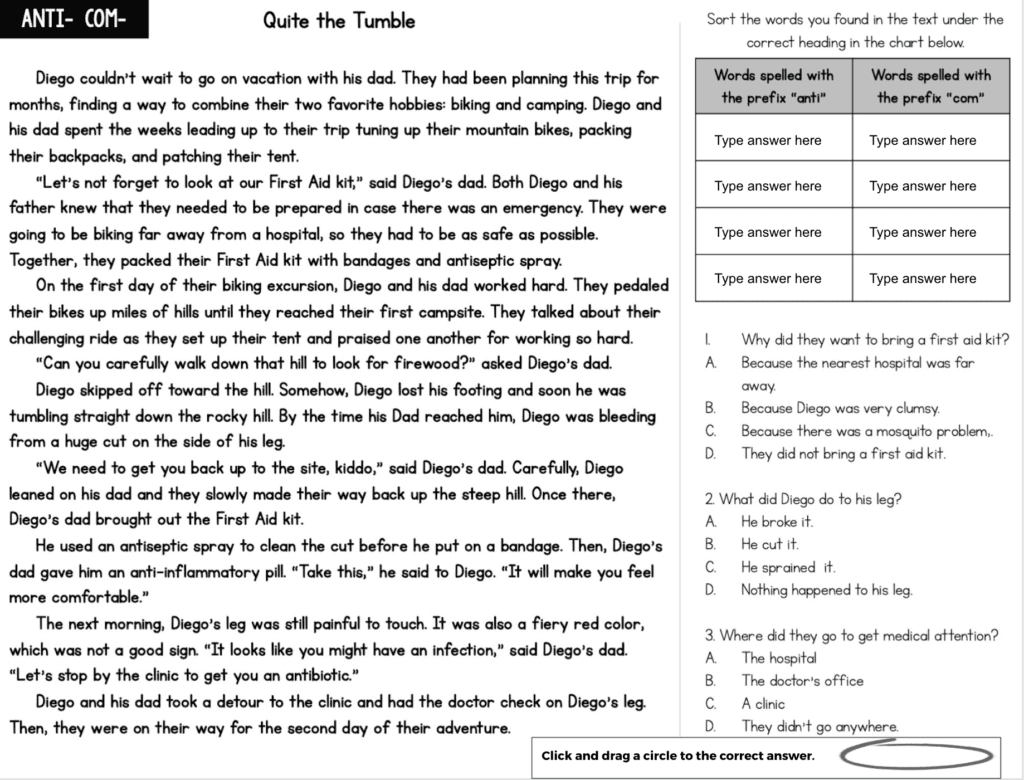 Free Printable Paired Passages Grade 5