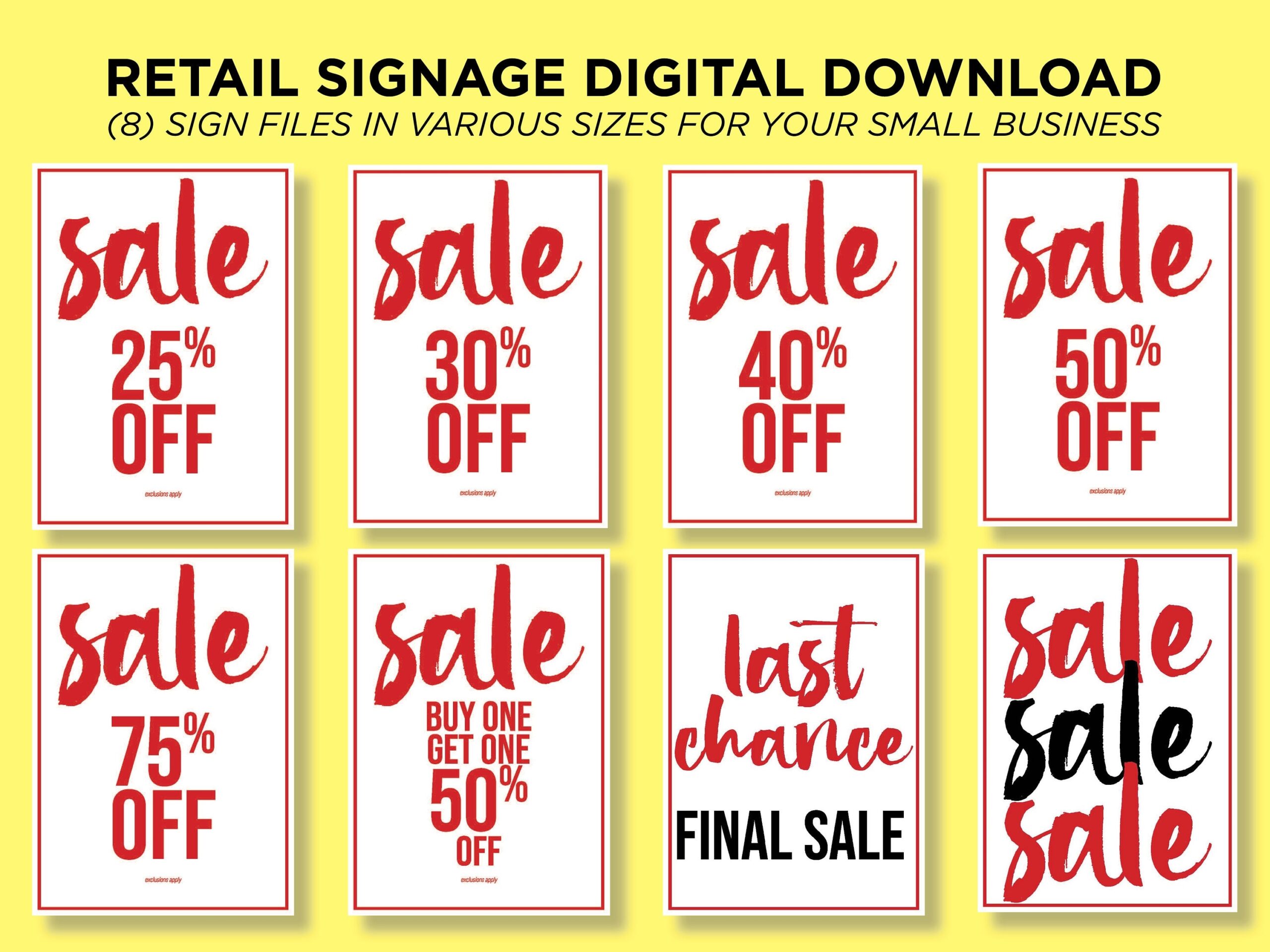 Free Printable Sale Signs For Retail