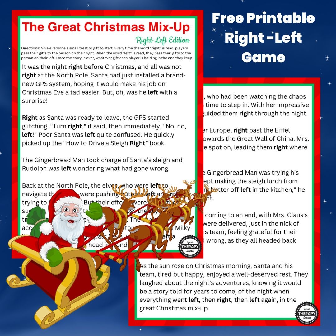 Free Printable Christmas Left Right Game