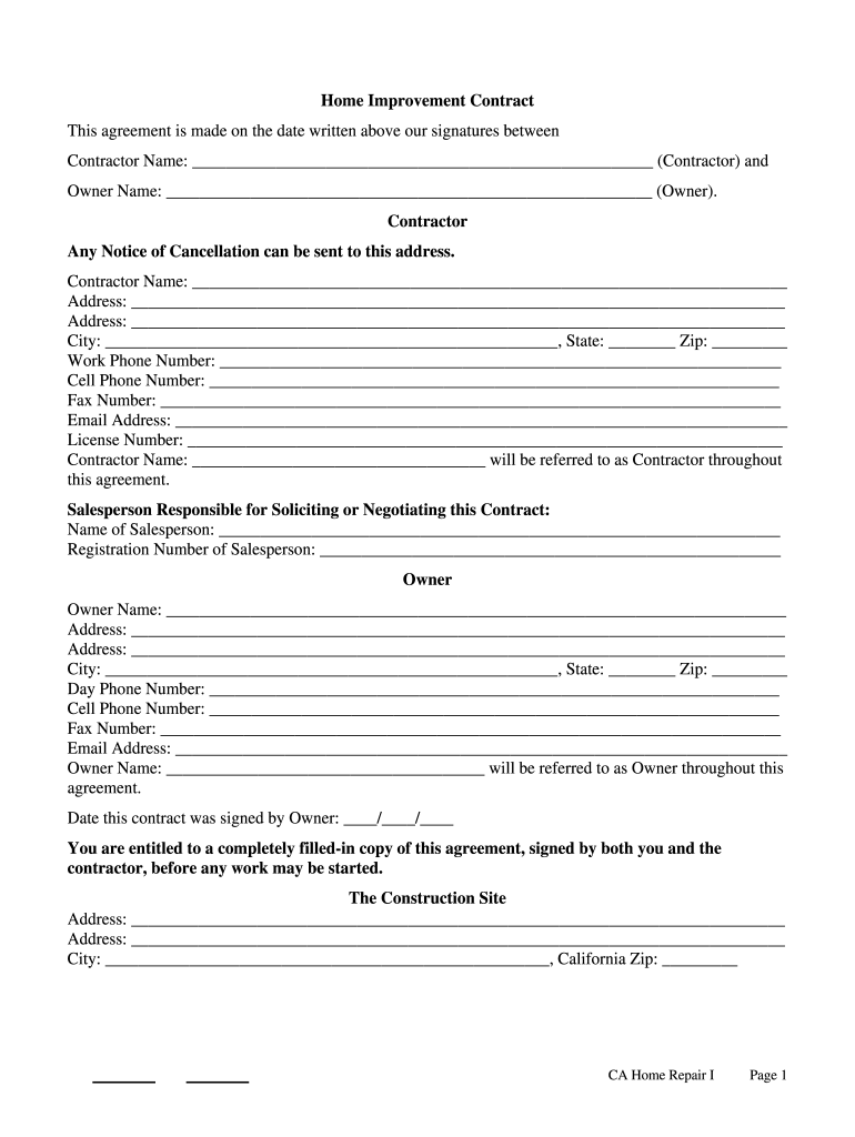 Sample Remodeling Contract Fill Online Printable Fillable Blank PdfFiller
