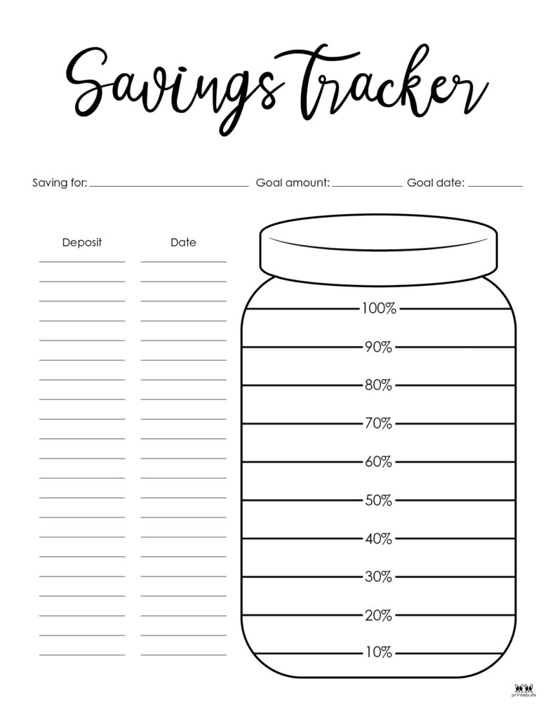 Savings Trackers 27 FREE Printables Printabulls