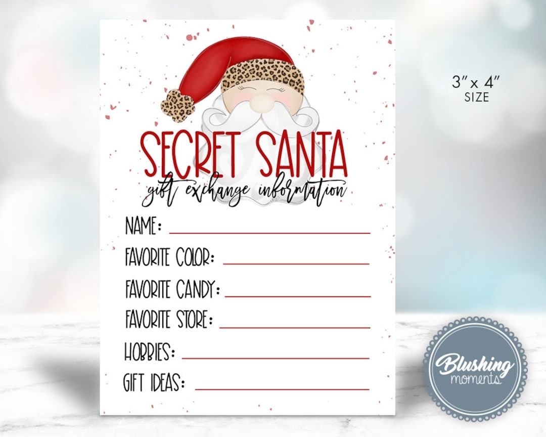 Free Printable Christmas Gift Exchange Cards